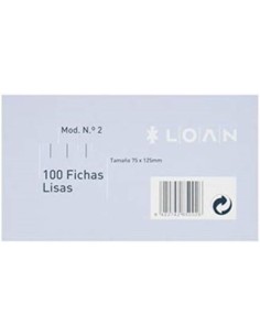 PAQ 100 FICHAS LISAS Nº 2 75X125CM LOAN